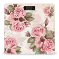 Pink Rose Floral Weight Scale Large Bathroom Scales Digital Weight with Bright LED Display Non Slip Automatic Weighing Scale Fashion Weighing Machine for Body