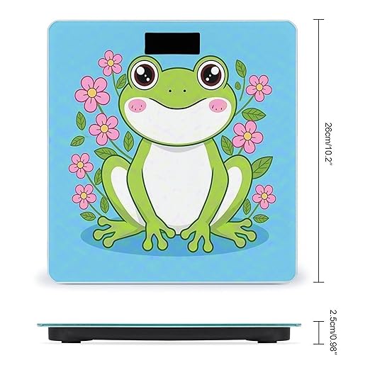 Frog Weight Scale Cute Bathroom Scale for Body Highly Accurate Digital Weighing Machine for People Compact LCD Display Scales with Sturdy Toughened Glass Scales
