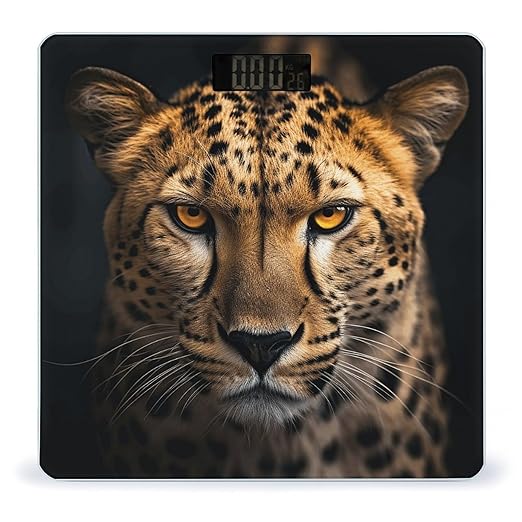 Cheetah Looking Ahead Smart Scale for Body Weight Accurate Bathroom Scale with LED Display Digital Weight Scales Weighing Machine High Precision Scales for Bath Home