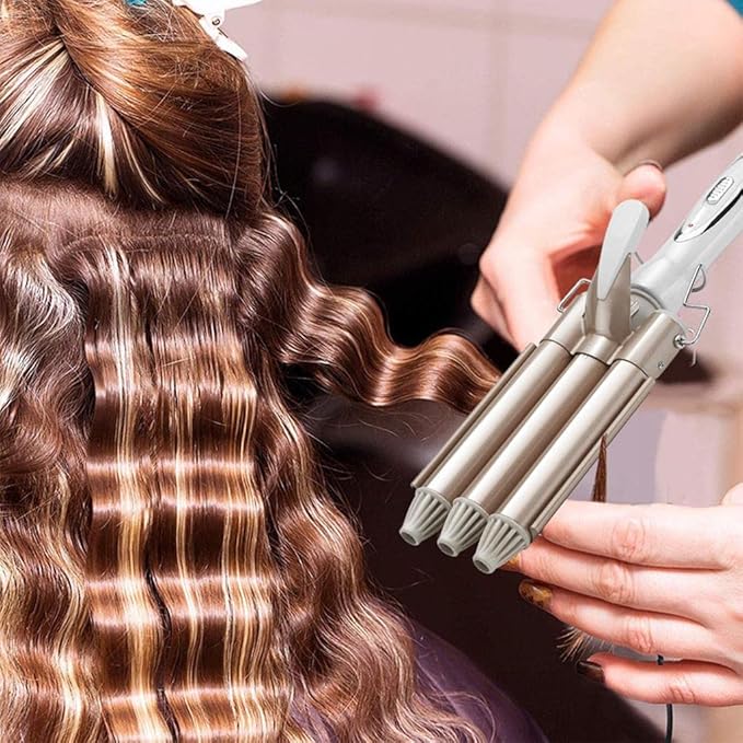 Professional Hair Curler with Adjustable Temperature and 3 Barrel Design 22mm