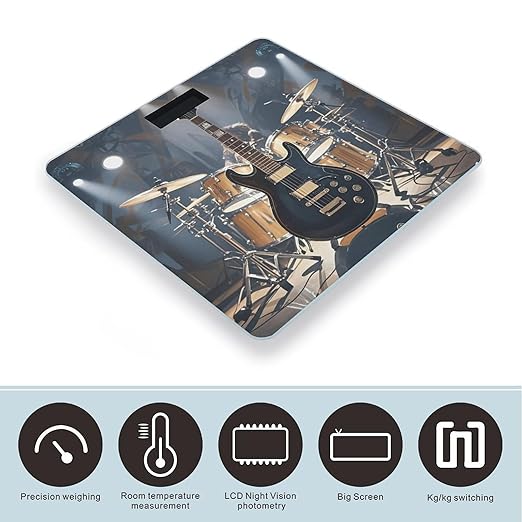 Rock Music Smart Scale for Body Weight Accurate Bathroom Scale with LED Display Digital Weight Scales Weighing Machine High Precision Scales for Bath Home