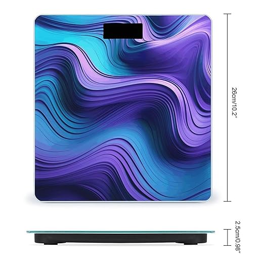 Wavy Purple Scale for Body Weight Digital Bathroom Scale Precision Smart Weighing Scales with Clear LED Display Accurate High Precision Scales Weighing Machine