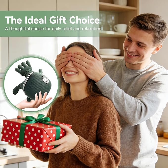 Neck Massager Bionic Heated Massager Cordless Portable Shiatsu Neck and Back Massager 4D Kneading Massage Simulated Human Hand Design for Pain Relief Deep Tissue and Muscle Relax