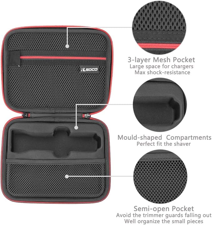 RLSOCO Hard Case for Wahl USA Stainless Steel Lithium Ion 2.0+/2.0+ Slate/Cordless Beard Trimmer for Men Storage Case for Wahl Model 9864SS/9864/9818A (Case Only)