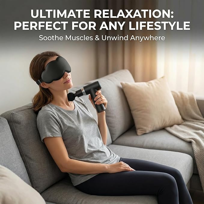 Hot and Cold Massage Gun - Detachable Extended Handle Massage GunDeep Tissue Massage Gun Used for Relieving Pain in The Back/Muscles of The Neck/Body with 6 Massage Heads LCD Display