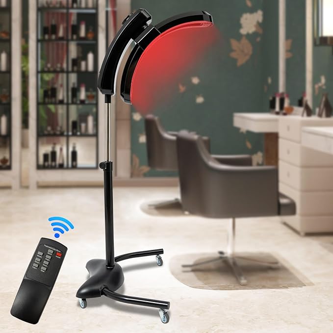 3 in 1 Professional Orbiting Hair Dryer110V Hair Color Processor with Adjustable Height 55.12-64.96inStanding Salon Hair Dryers with Wheels for SalonBlack (Black-13)