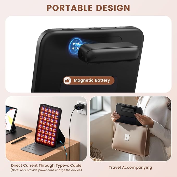 INTEO Red Light Therapy for Face and Body Portable Red Light Therapy with Protective Goggles 850nm Infrared Red Light Therapy with 6 Modes
