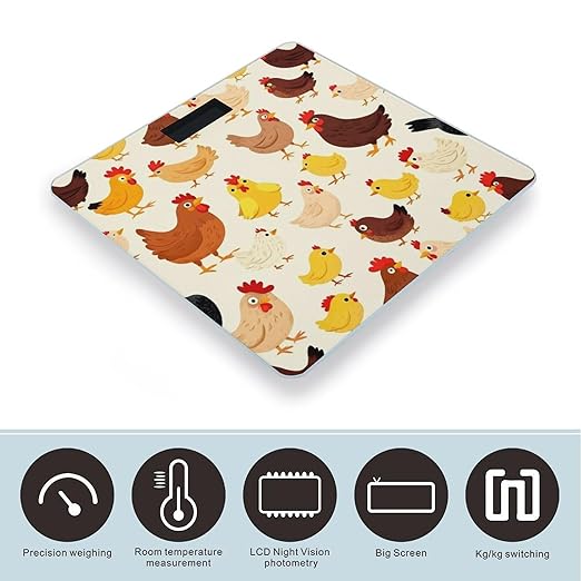 Energy Saving Scale Bathroom Weighing Scale Smart Scale for Body Weight Digital A Brood of Chickens