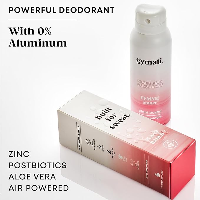 Gymati Natural Deodorant Body Spray – Aluminum-Free Plant-Based Blend with Aloe &amp Zinc Long-Lasting Odor Protection Luxury-Inspired Scent Women Pack of 3