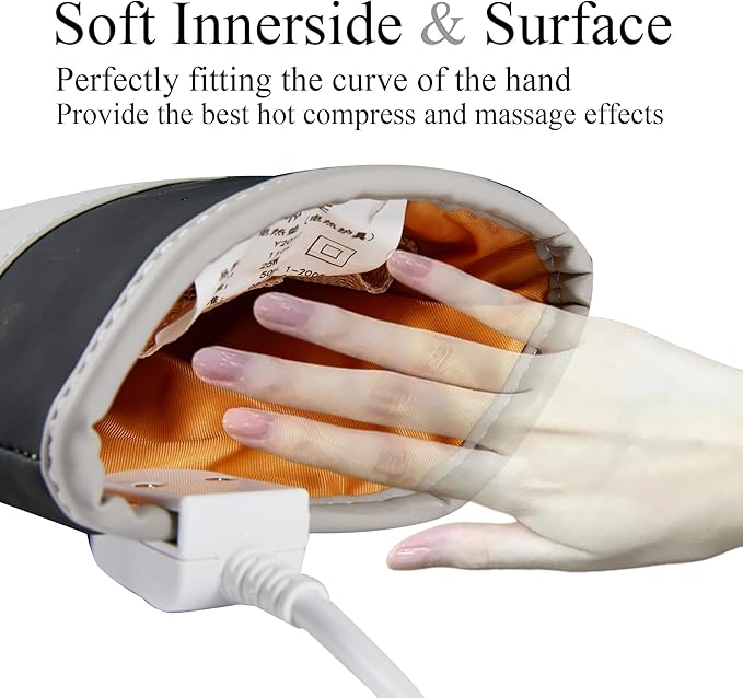 Electric Hand Massager Machine for Carpal Tunnel Pain Relief with 3 Modes Intensities 3 Heat Levels Fingers MassageBirthday Gifts for Women HusbandGifts for Women Men (Single)