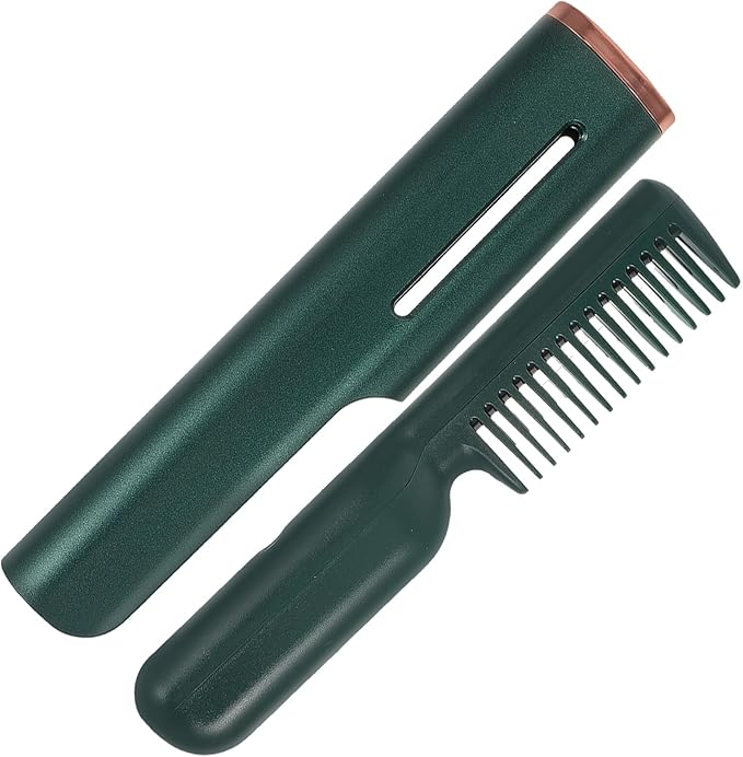 FRCOLOR USB Powered Electric Heating Hair Straightener Comb Small Portable Brush for Quick Frizz Smooth Styling Safe Close-Scalp Use Travel Home Business