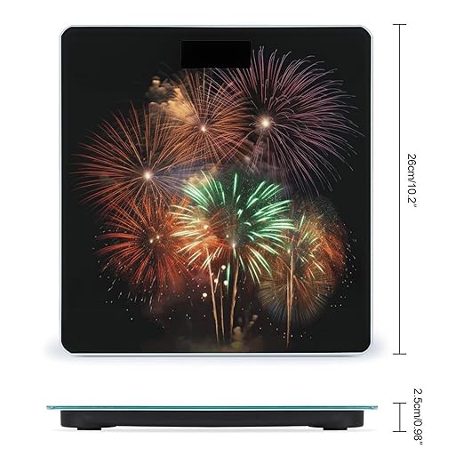 Splendid Fireworks Scale for Body Weight High Precision Digital Weight Scales with LCD Display Anti-Slip Sturdy Slim Tempered Glass Bathroom Scale for Home Use