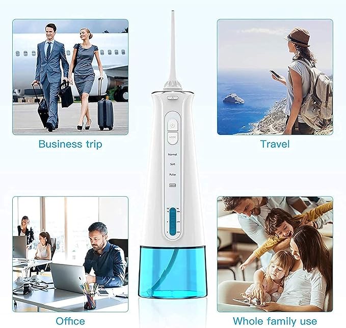 Cordless Water Flosser300ML Water Tank Dental Oral Irrigator with 3 ModesIPX 7 Waterproof for Home and Travel