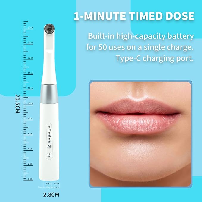 Red Light Therapy Wand for Cold Sore TreatmentScientifically Designed Wavelength &amp Intensity Infrared &amp Red Light for Face Lips Nose &amp Ears Rechargeable &amp Portable Cold Sore Treat
