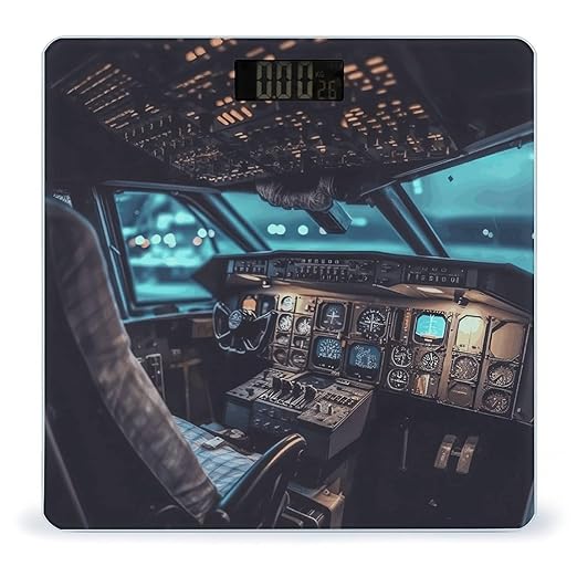 Airplane Weight Scale Digital Electronic Scales Bathroom Scale Larg LCD Backlight Display High Precision MeasurementsTempered Glass
