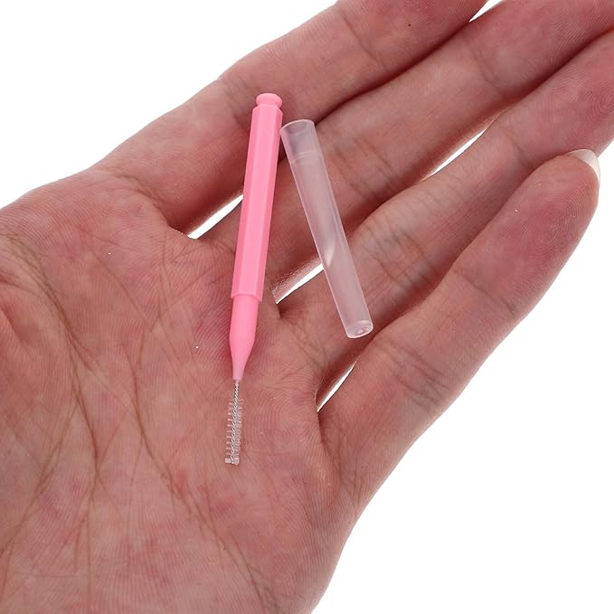 100pcs Interdental Tooth Brushes Pink Small Dental Floss Picks for Braces and Gum Cleaning Oral Care Tools for Orthodontic Use