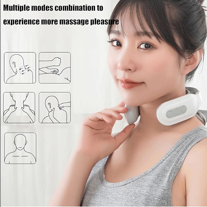 Magic Pro 2.0 Neck Massager 2025 New 4 Head Heated Electric Portable Necks Massagers 6 Modes &amp 15 Levels Deep 3D Kneading Promotes Muscle Relaxation for Neck Back(1pcs)