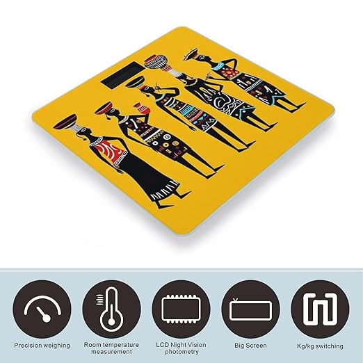 Men's Fashion Automatic Switch Digital Bathroom Weighing Scale Smart Scale Traditional African Women Art