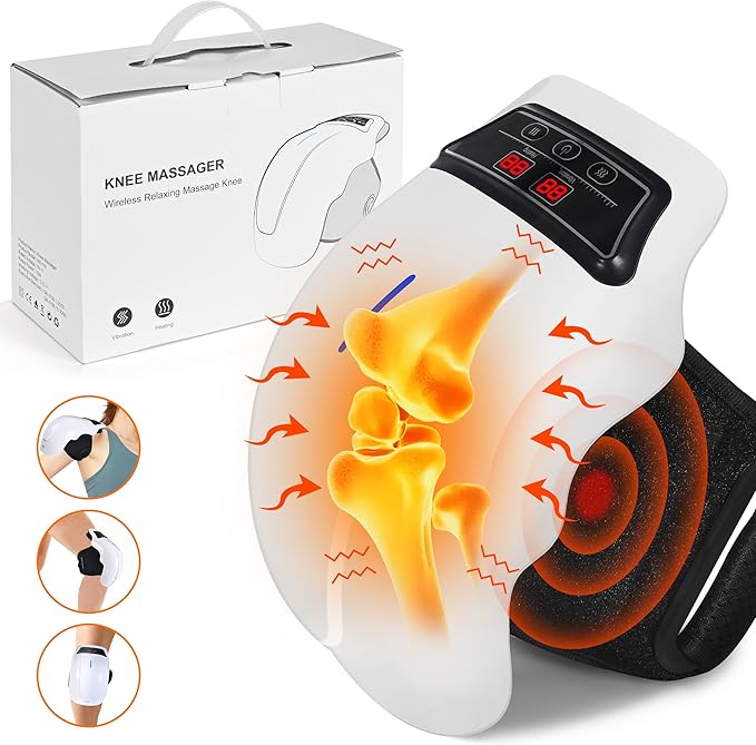 Knee Massager with Heat and Vibration Cordless Smart Massager for Joint Support and Muscle Relaxation