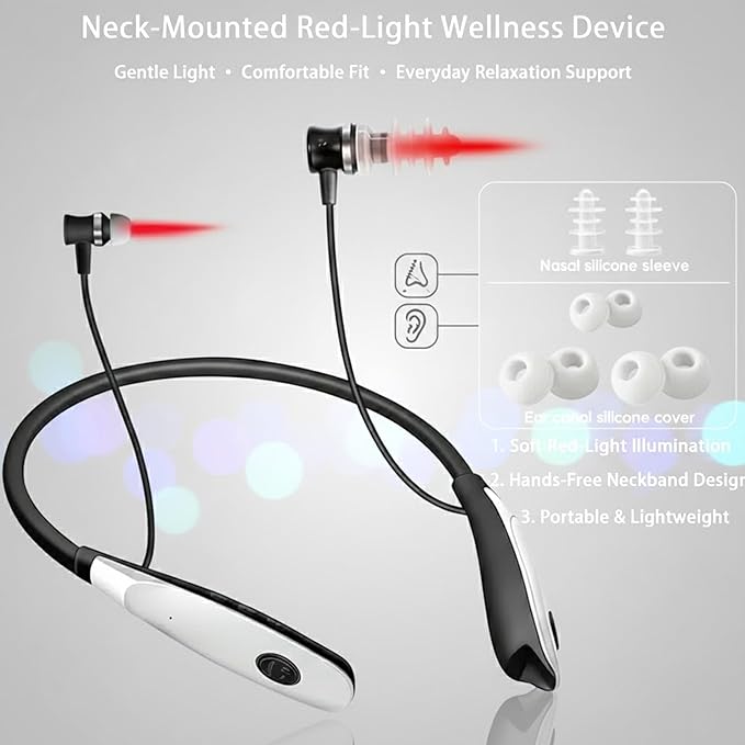Red Light Therapy for Nose &amp Ears 2-in-1 Infrared Nasal &amp Ear Care Device Portable Lightweight Wellness Tool with Neck-Hanging Design Auto Timer Ideal for Seasonal Discomfort &amp Dry Ind
