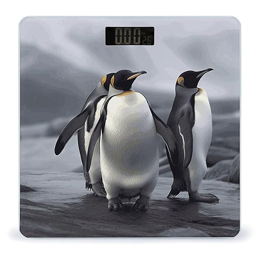 Funny Penguins Bathroom Scale Ultra-Bright Liquid Crystal Screen Weight Scale Accurate Bathroom Body Scales for Body Weight Bathroom Pet Home Bedroom Gift-Giving