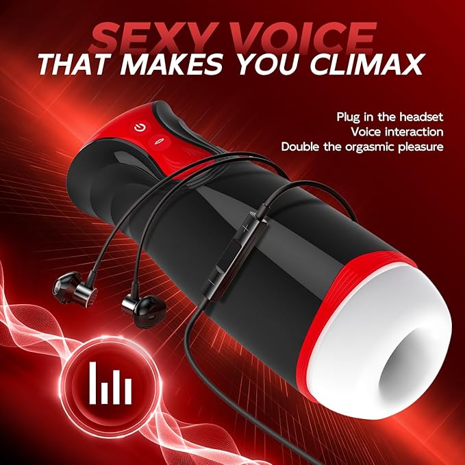 Male Masterburbatar Hands Free with 10 Viboators Massagers Sucking Modes Automatic Male Mastusbafor Tight Sleeve Hoodies Pocket Puzzy Silicone Electric Massager Machine PWO03 (red)
