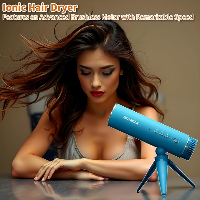 Hair Dryer Ionic Blow Dryer with Diffuser 300 Millions Negative Ionic Hair Diffuser for Fast DryingHigh-Speed Quiet Thermo-Control Travel Hair dryers for Women Home Salon (Blue)