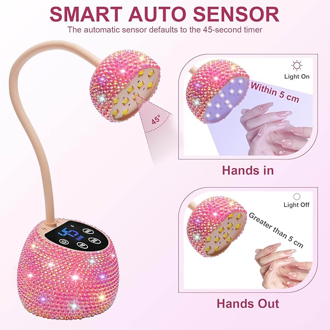Mobile Transducer Unguis Dryer Rechargeable Battery Run Rapid Curing Light for Gel Rub and Polyacrylate Hoofs Plan Professional Rechargeable Unguis Lamp