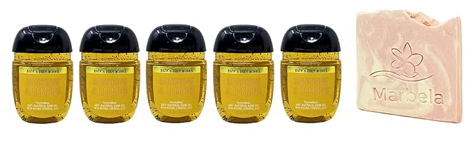 Bath &amp Body Works Sunshine &amp Lemons PocketBac Hand Sanitizer 5 Pack with a Himalayan Salts Springs Sample Soap