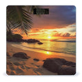 Digital Bathroom Scale Tropical Beach Coastal Sunsetprinted Accurate Weight Scale400lb Capacity LCD DisplayvStep-on Technology Tempered Glass