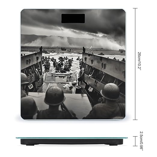 Photo of Normandy Landings Bathroom Scale Rounded Smart Scale for Body Weight Automatic Power On/Off Weight Scales Accurate Bathroom Digital Scales for Pet Home Bedroom Kitchen