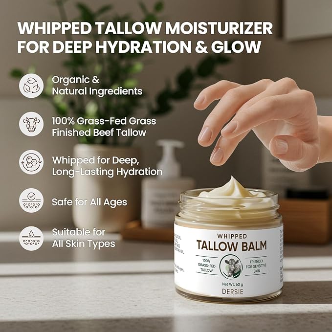 Dersie Tallow Sunscreen SPF 30 – Mineral UV Defense with Non-Nano Zinc Oxide – Face &amp Body Sun Protection for Adults &amp Kids (2.12 Ounce (with Tallow Balm))
