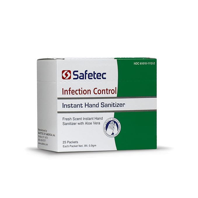 Safetec Hand Sanitizer in Fresh Scent .9 g. Pouch (25 ct. Box) - 36 Boxes/Case