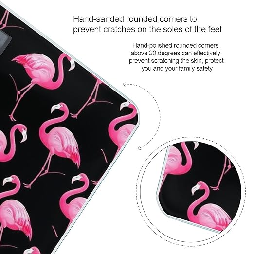 Men's Smart Scale for Body Weight Digital Bathroom Weighing Scale Automatic Switch Energy Saving Scale Lovely Animal Pink Flamingo