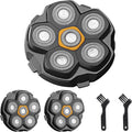 6D Magnetic Replacement Shaving Heads 2PCS Washable for Bald Men's Electric Razors