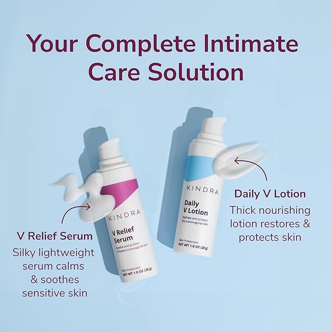 Kindra Daily V Vaginal Moisturizer Lotion - OBGYN Recommended for Dryness &amp Itch with Hyaluronic Acid Prevents Infection &amp Odor - Estrogen-Free Cream pH-Balanced Feminine Care - 60 Applicat