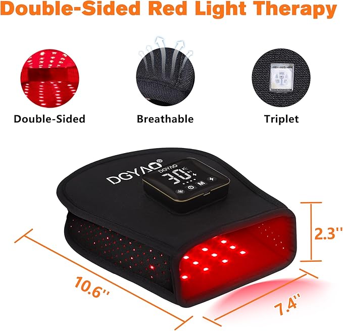 TUOB Red Light Therapy for Hand Cordless Infrared Light Therapy Device with Power Bank Led Light Therapy Double Side Pad Glove Deep Penetrate Joint Benefit for Hand Wrist Fingers Pain Relief