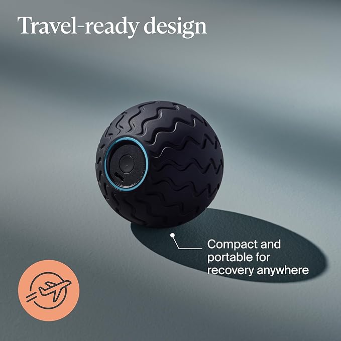 Therabody WaveSolo - Handheld Bluetooth Enabled Massage Device Ultra Portable Vibration Therapy Ball w/QuietRoll Technology &amp 3 Customizable Vibration Frequencies
