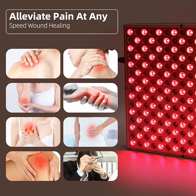 LED-Red-Light-Therapy-Device - 45W LED Panel Deep 660nm and Near-Infrared 850nm Light Combo for Skin Beauty Pain Relief of Muscles and Joints