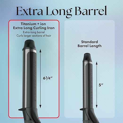 Olivia Garden Titanium + Ion High Performance Professional Curling Iron - Dual Voltage Snag-Free Styling - Fast Heat Up to 455°F with Heat Resistant Heat Mat/Pouch