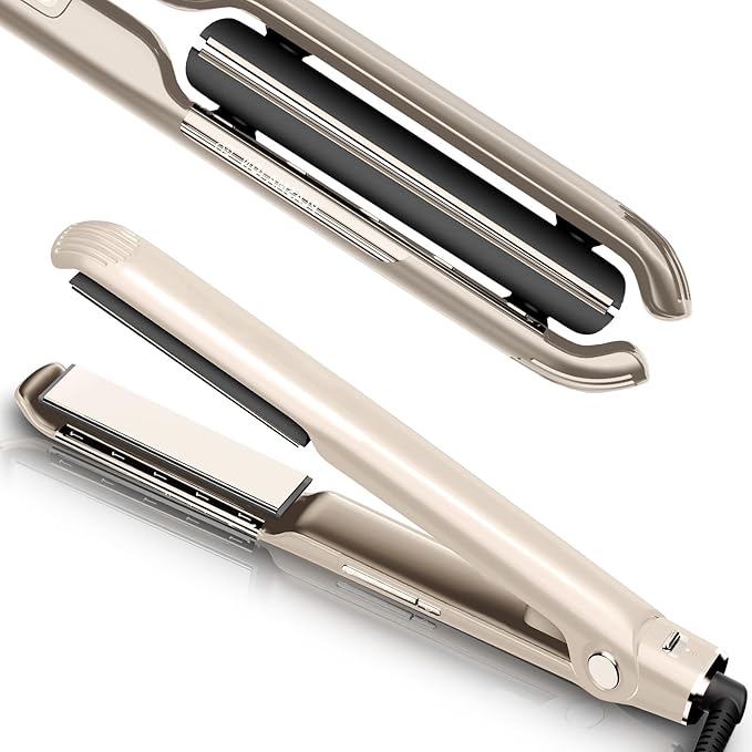 RUCHA 2 in 1 Straightener and Curler 200 Million Negative Ions Air Suspended Hair Straightener