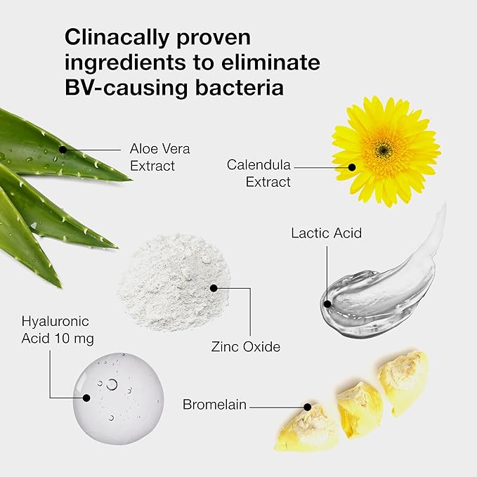 BV Be Gone Bundle. Eliminate BV Fast and Gentle. Relief itching Burning Irritation. PH Balance and Odor Control. Probiotic and prebiotic. Natural Ingredients HomeopathicHyaluronic Acid 10 mg