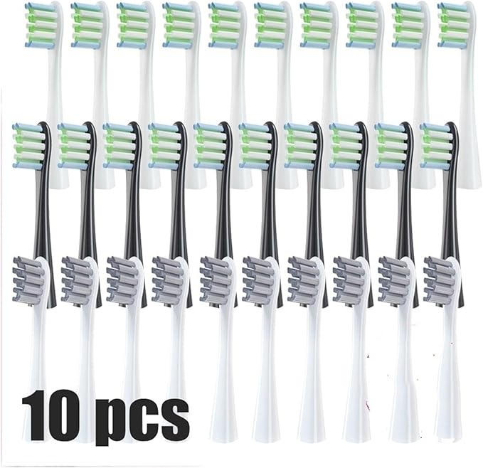 Replacement Brush Heads Compatible for Oclean Flow/X/X PRO/F1/ One/Air 2 Sonic Electric Toothbrush Blue Green Soft Bristle Nozzles(5 Grey)