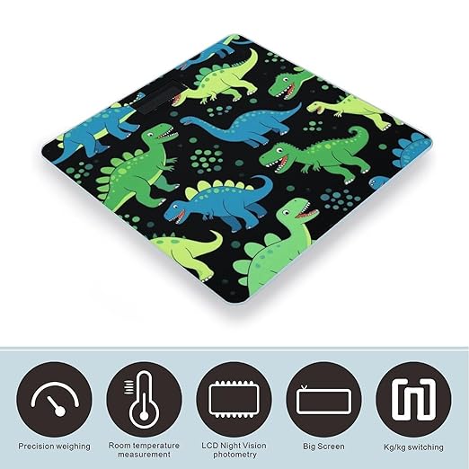 Automatic Switch Digital Bathroom Weighing Scale Smart Scale for Body Weight Cute Childish Dinosaurs