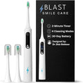 Electric Toothbrush with Tynex Bristles - Rechargeable Toothbrush with 30-Second Reminder &amp 2-Minute Smart Timer - IPX7 Waterproof Sonic Tooth Brush Includes 2 Tooth Brush Heads