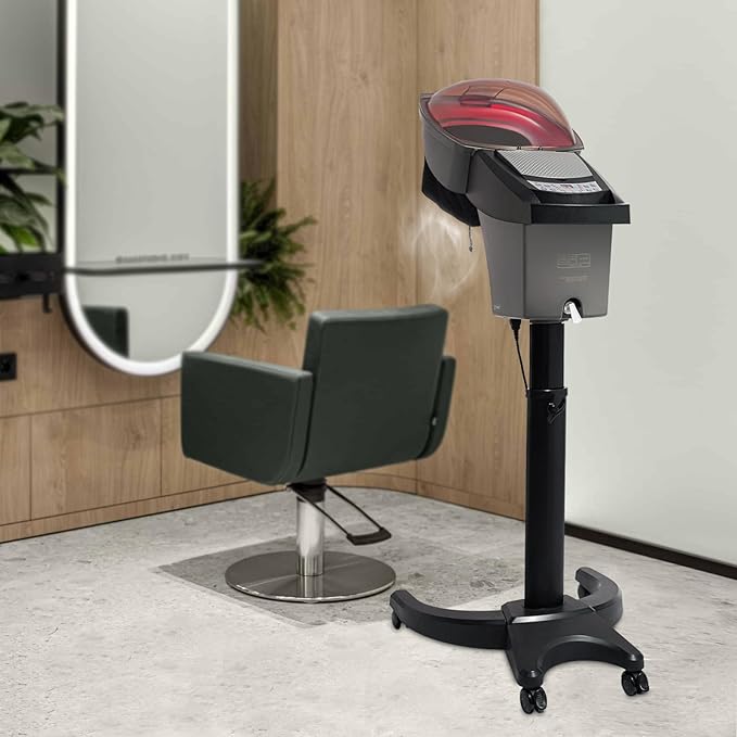 Professional Hair Steamer Rolling Stand with Ozone &amp Mist Modes 700W Steam Therapy for Deep Conditioning Adjustable Height 7-Color Light for Home Beauty Salon Spa Equipment Hair Treatment