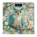 Owl Spring Flowers Turquoise Scale for Body Weight Digital Bathroom Scale Toughened Glass High Precision Scales for Body Weight with Large LCD Backlight Display Weight Scales