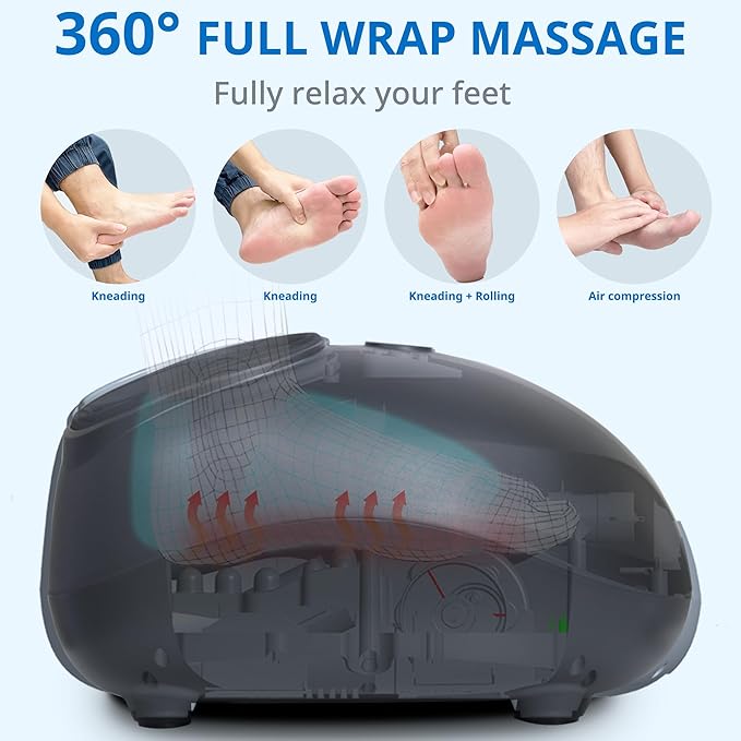 Mynt Shiatsu Foot Massager for Plantar Fasciitis Feet Massage Machine with Heat Deep Kneading Compress Foot Warmer for Pain Relief Fits Up to 14 Gift for Father Mother