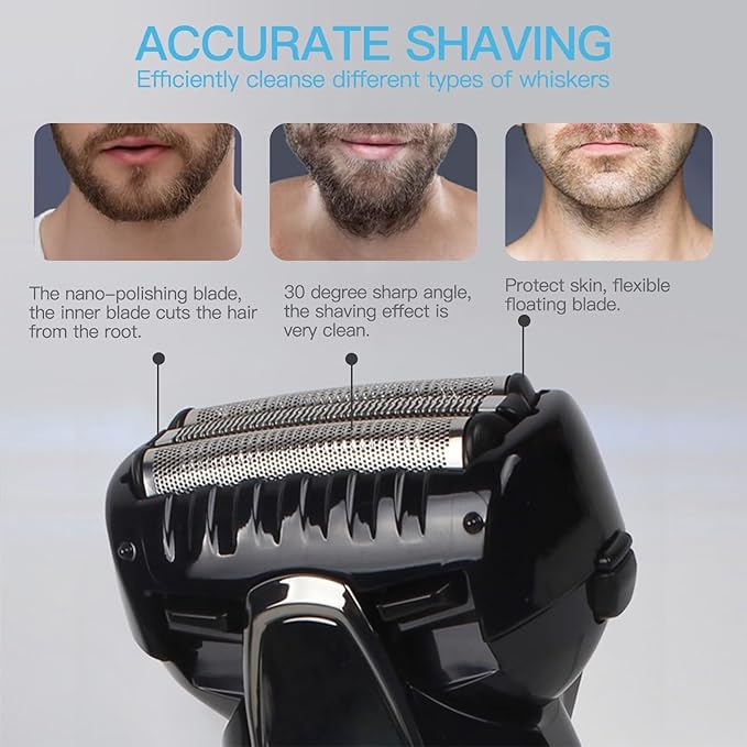 Upgraded WES9025PC Men's Electric Razor Replacement Inner Blade &amp Outer Foil Set with ARC4 4-Blade Shaver for Panasonic Compatible ES-LA63AA ES-LA63-S ES-LA93-K