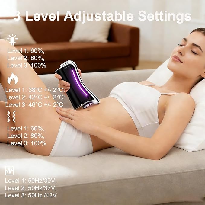 Heated Muscle Scraper Massage Tool4 in 1 Electric Fascia Knife Gua Sha Tool for Whole Body Relaxation &amp Skincare with Light-Care 4 Modes 3 Levels for Deep Tissue-Black